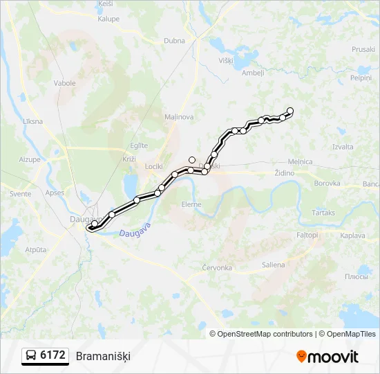 Автобус 6172: карта маршрута