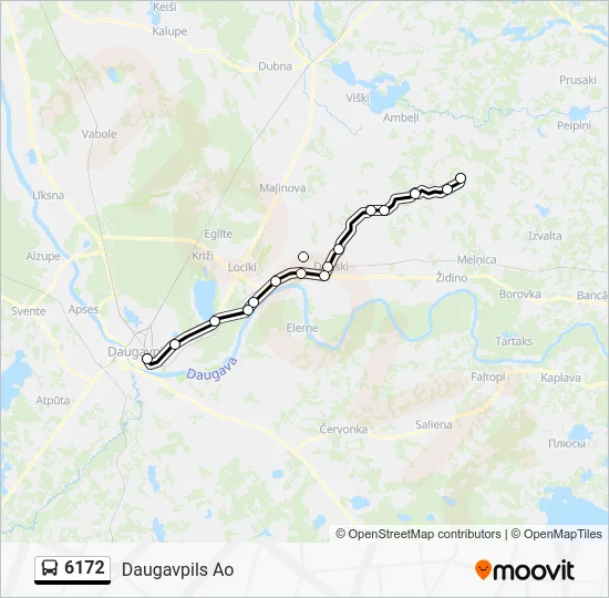 Автобус 6172: карта маршрута