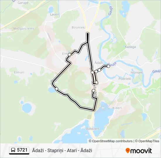 Автобус 5721: карта маршрута