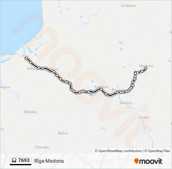 Автобус 7693: карта маршрута