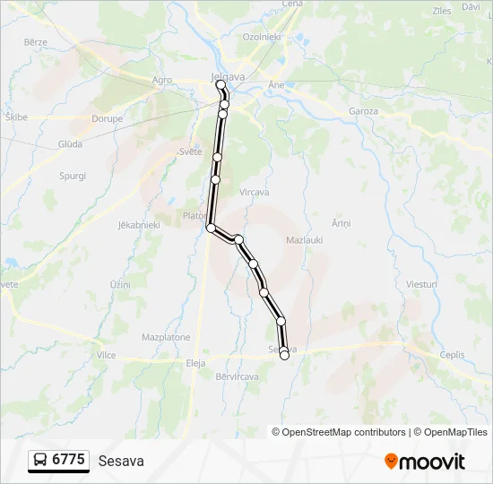 Автобус 6775: карта маршрута