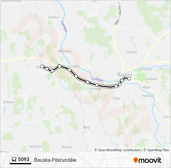 Автобус 5093: карта маршрута