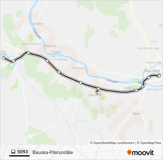 Автобус 5093: карта маршрута