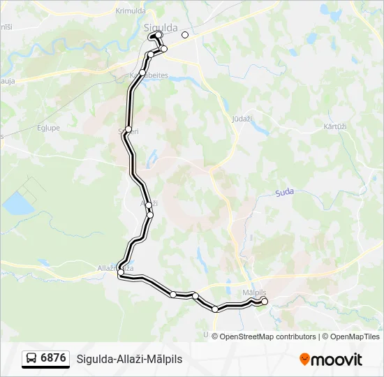 Автобус 6876: карта маршрута