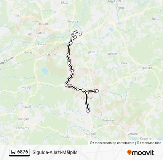 Автобус 6876: карта маршрута