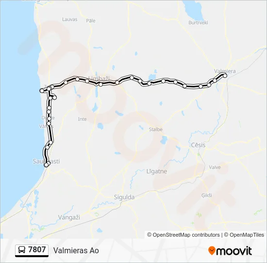 Автобус 7807: карта маршрута
