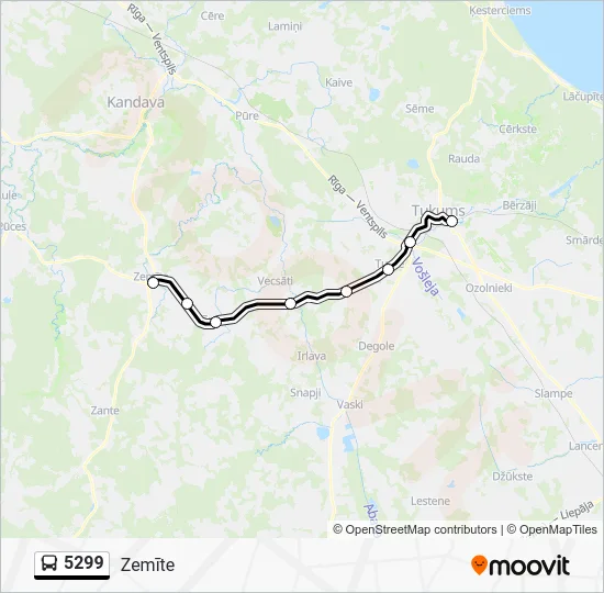 Автобус 5299: карта маршрута