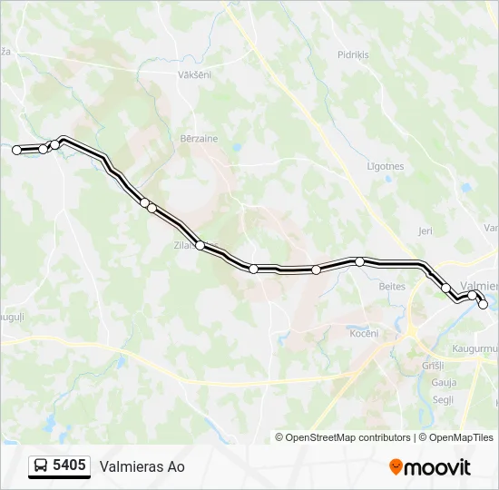 Автобус 5405: карта маршрута