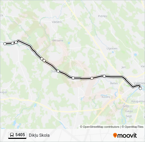 Автобус 5405: карта маршрута