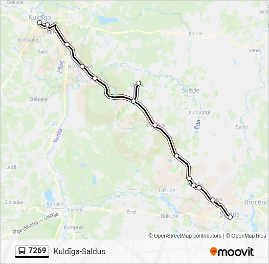 Автобус 7269: карта маршрута
