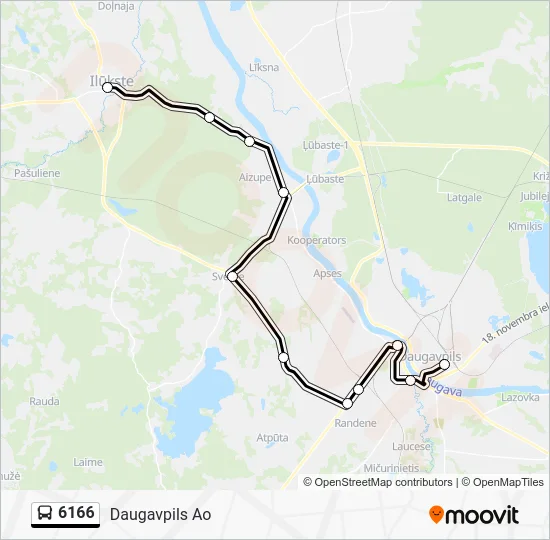 Автобус 6166: карта маршрута