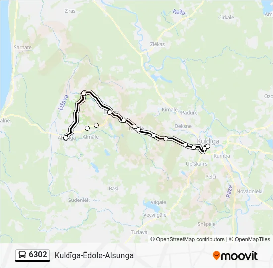Автобус 6302: карта маршрута