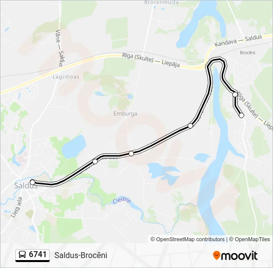 Автобус 6741: карта маршрута