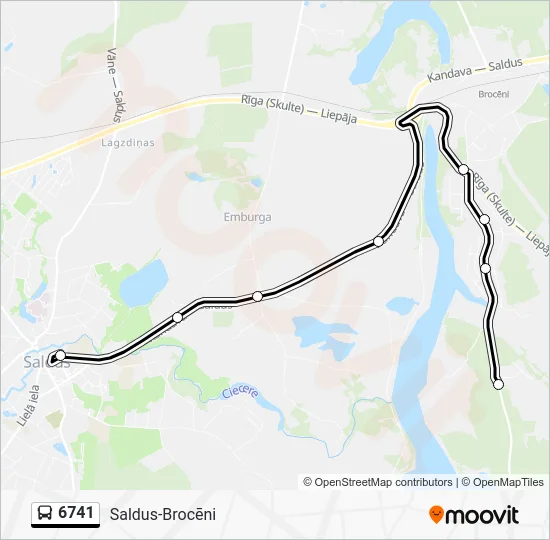 Автобус 6741: карта маршрута
