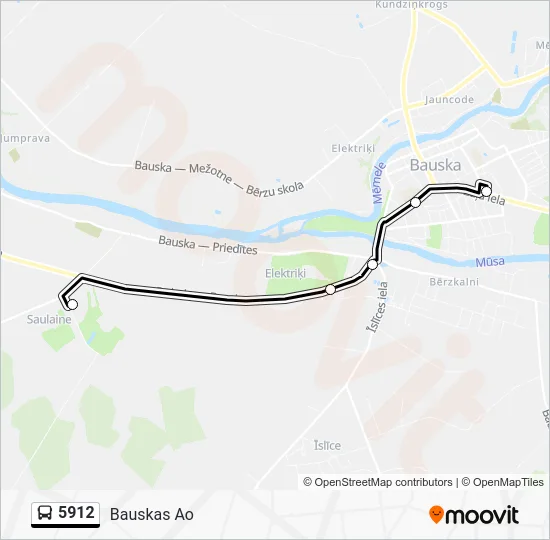 Автобус 5912: карта маршрута