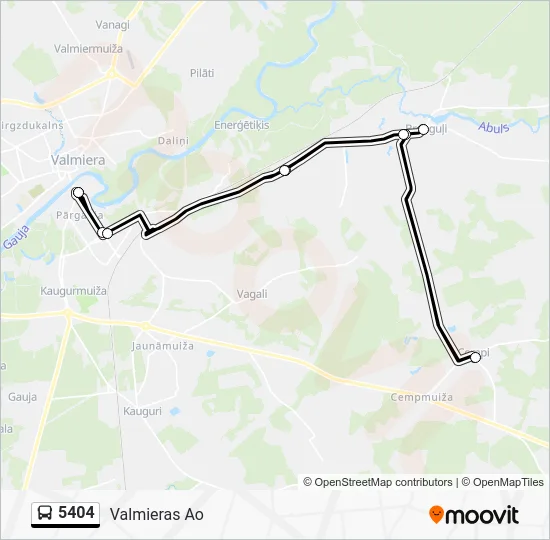 Автобус 5404: карта маршрута