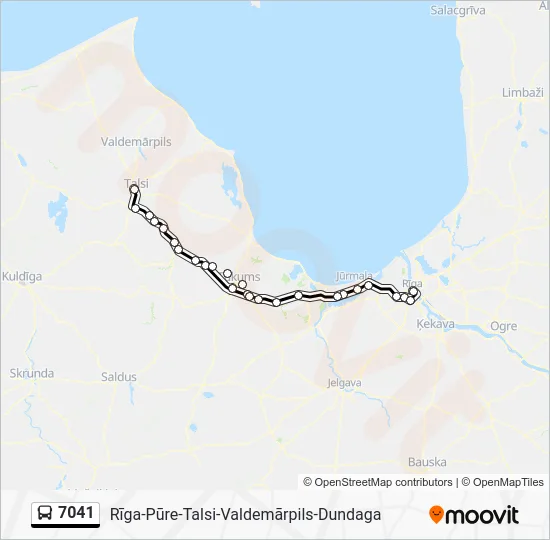 Автобус 7041: карта маршрута