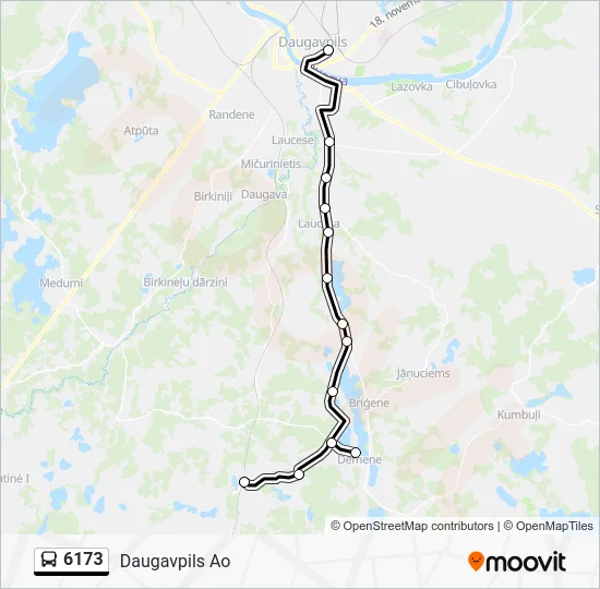 Автобус 6173: карта маршрута