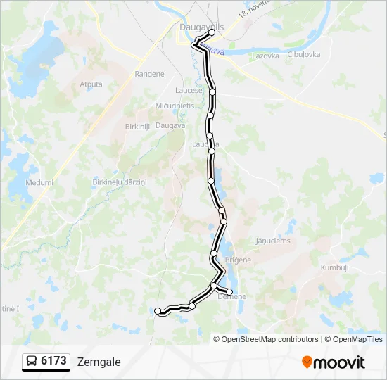 Автобус 6173: карта маршрута