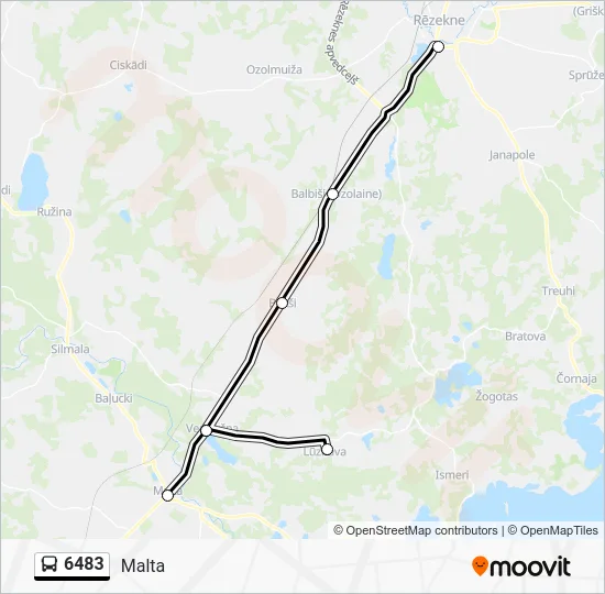 Автобус 6483: карта маршрута