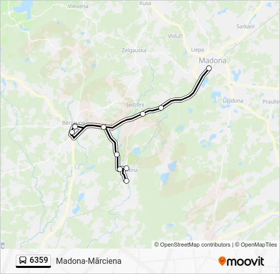Автобус 6359: карта маршрута
