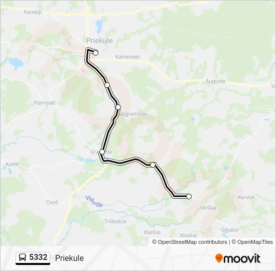 Автобус 5332: карта маршрута