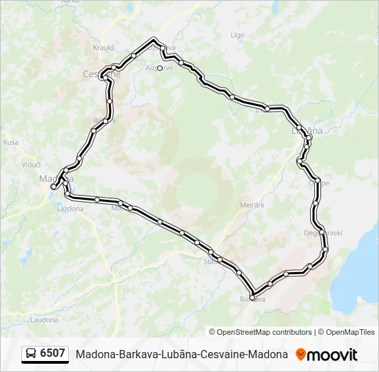 Автобус 6507: карта маршрута