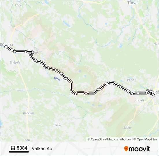 Автобус 5384: карта маршрута