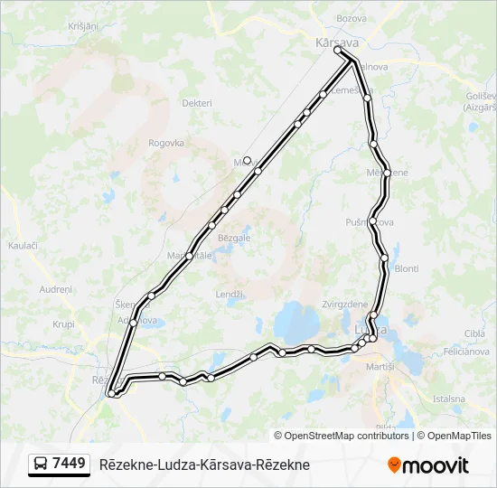 Автобус 7449: карта маршрута