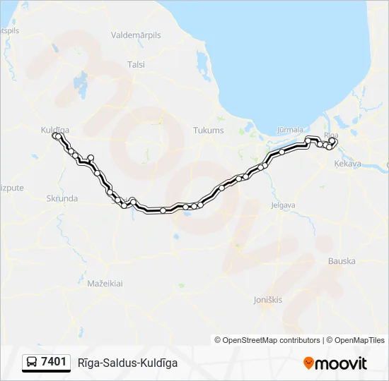 Автобус 7401: карта маршрута