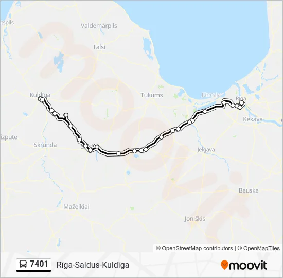 Автобус 7401: карта маршрута