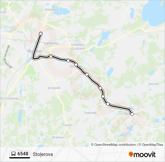 Автобус 6548: карта маршрута