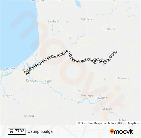 Автобус 7732: карта маршрута