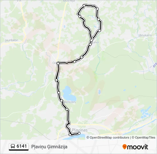 Автобус 6141: карта маршрута