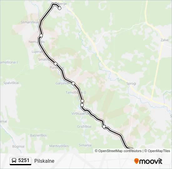 Автобус 5251: карта маршрута