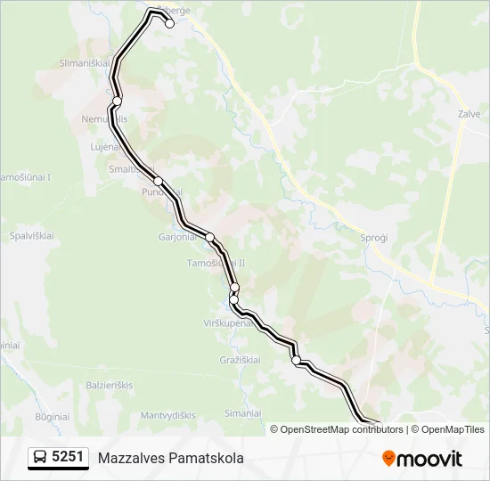 Автобус 5251: карта маршрута