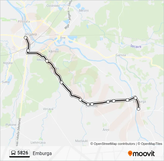 Автобус 5826: карта маршрута
