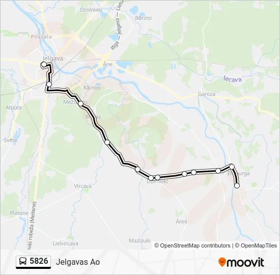 Автобус 5826: карта маршрута