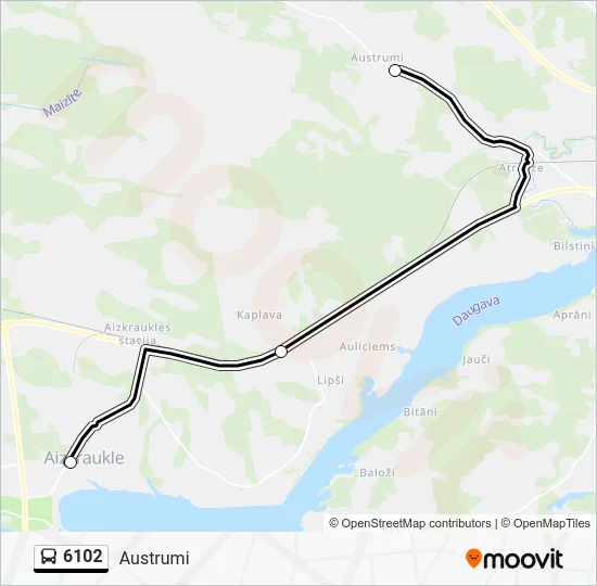 Автобус 6102: карта маршрута