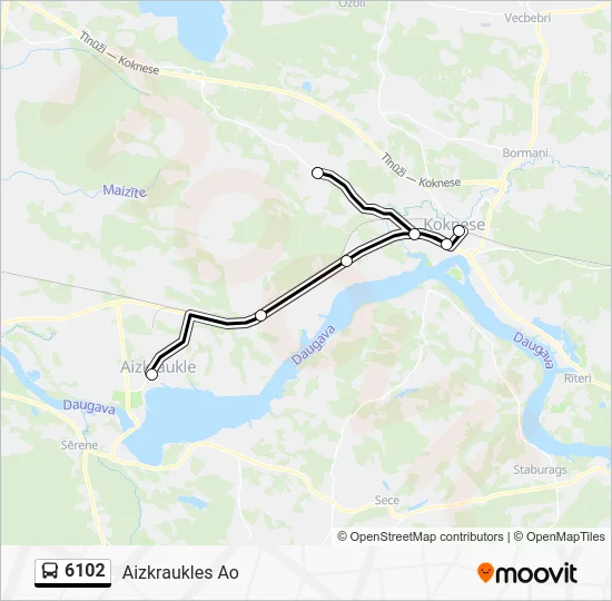 Автобус 6102: карта маршрута