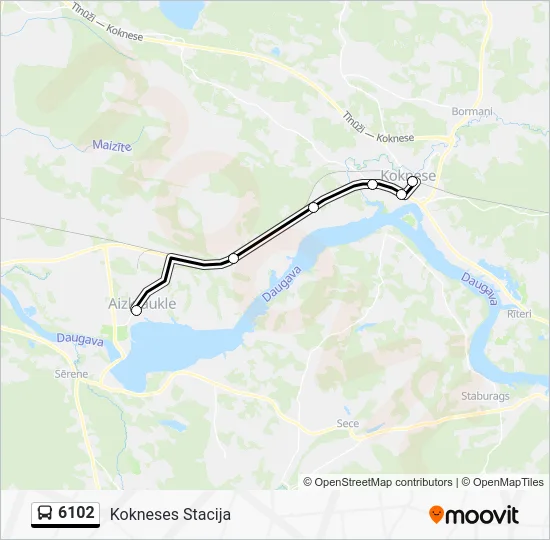 Автобус 6102: карта маршрута
