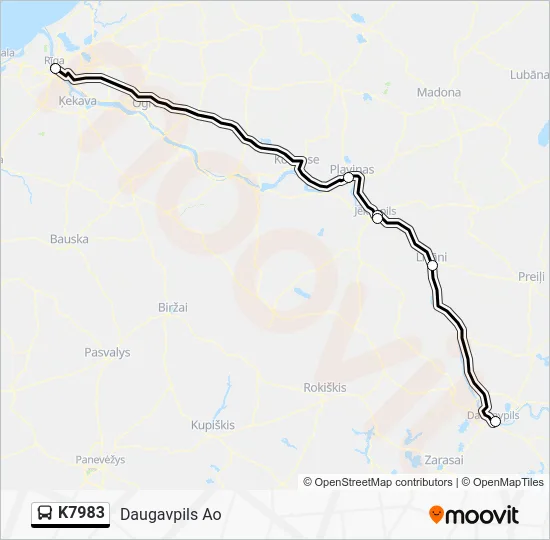 Автобус K7983: карта маршрута