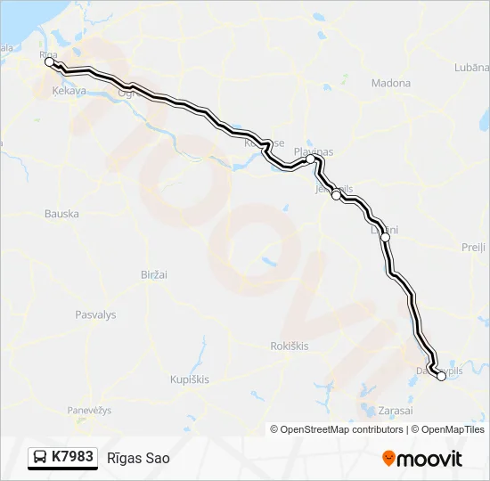 Автобус K7983: карта маршрута