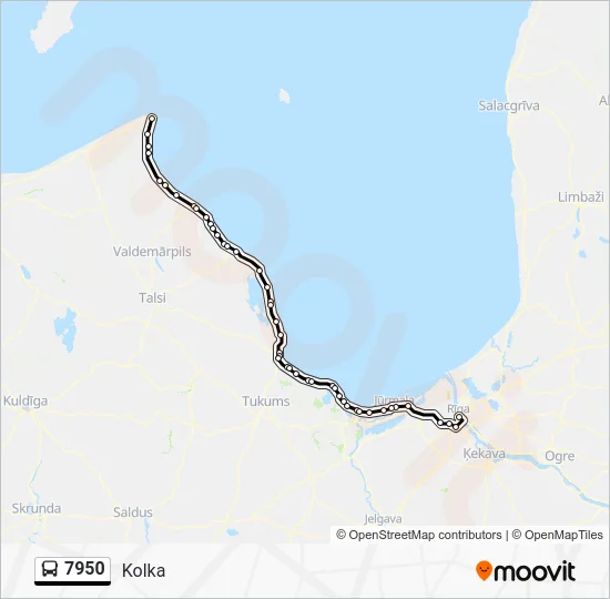 Автобус 7950: карта маршрута