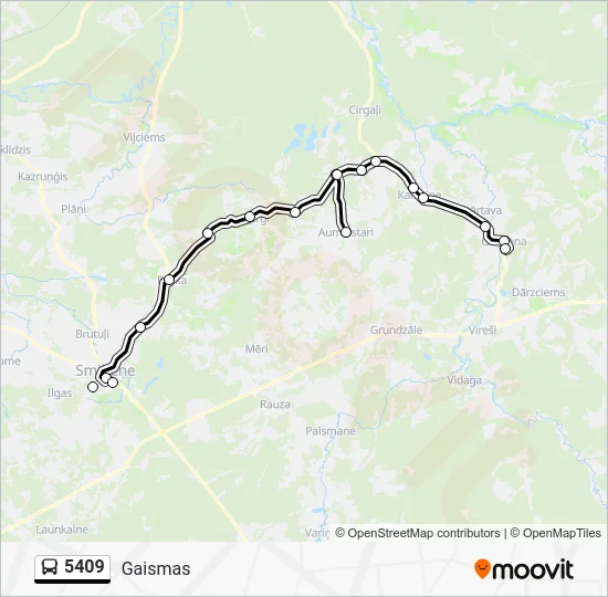 Автобус 5409: карта маршрута