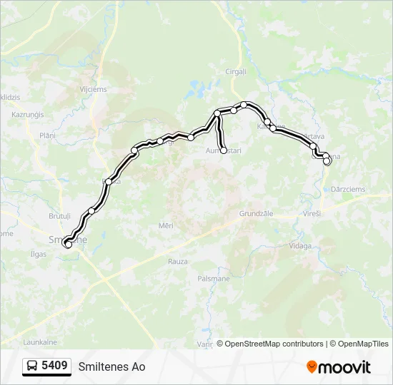 Автобус 5409: карта маршрута