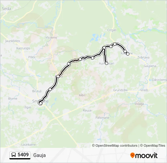 Автобус 5409: карта маршрута