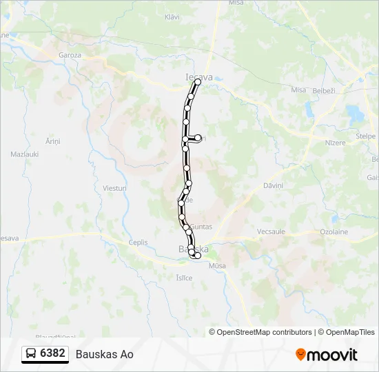 Автобус 6382: карта маршрута