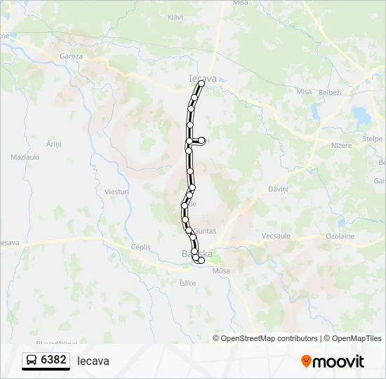 Автобус 6382: карта маршрута
