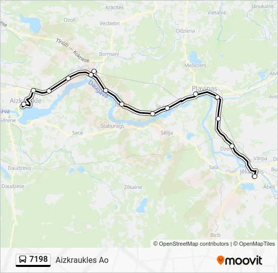 Автобус 7198: карта маршрута